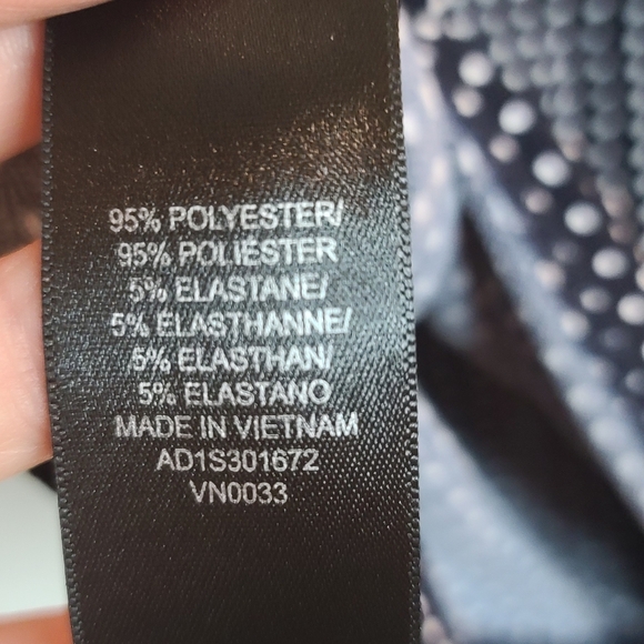 Adrianna Papell Navy and White Polka Dot Blouse - Picture 7 of 8